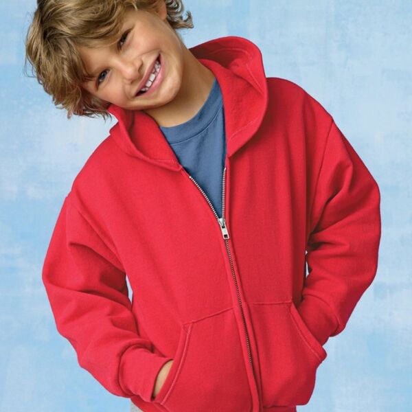 Youth EcoSmart® Full-Zip Hooded Sweatshirt Thumbnail